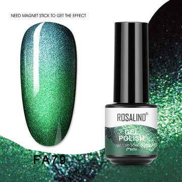 ROSALIND Soak Off 5ML Gel Polish Kit Cat Eye Gel Polish With Magnet Stick Tool Nail Gel Bright For Nail Art Design LED/UV Lamp